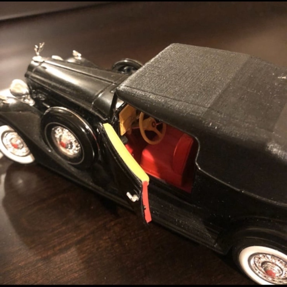 Collectible 1934 Packard Phaeton Diecast Model Car 1:32 Black Convertible - Picture 6 of 7